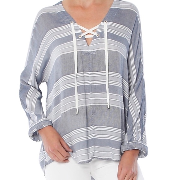 Rails Tops - Rails Lily Athens stripe lace up tunic top